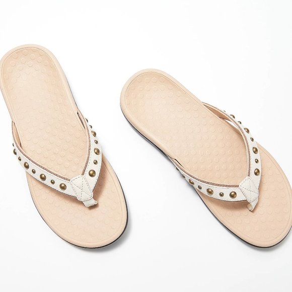 Vionic Leather Studded Thong Sandals - Vanessa - Picture 2 of 14